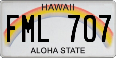 HI license plate FML707
