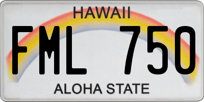 HI license plate FML750