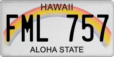 HI license plate FML757