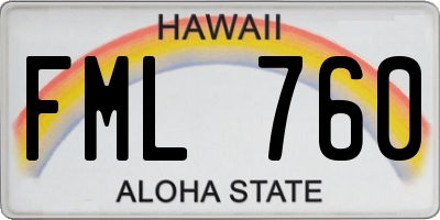 HI license plate FML760