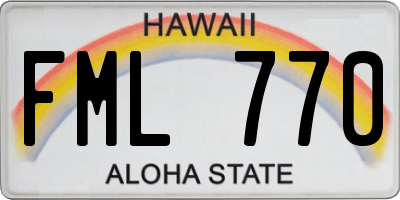 HI license plate FML770