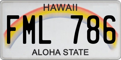 HI license plate FML786