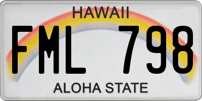HI license plate FML798
