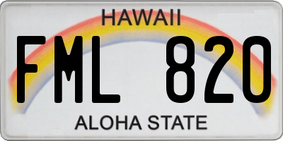 HI license plate FML820