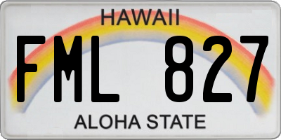HI license plate FML827