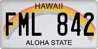 HI license plate FML842