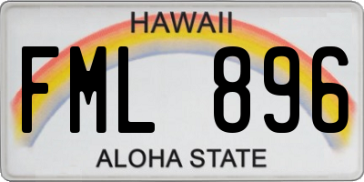 HI license plate FML896