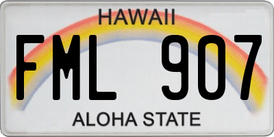 HI license plate FML907