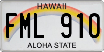 HI license plate FML910