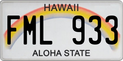 HI license plate FML933