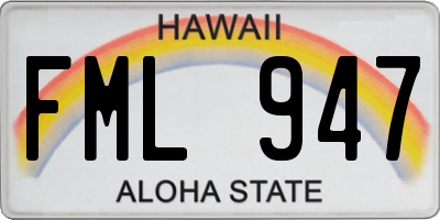 HI license plate FML947