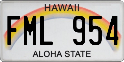 HI license plate FML954