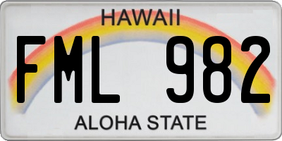 HI license plate FML982