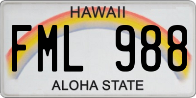 HI license plate FML988