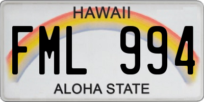 HI license plate FML994