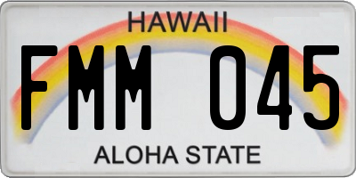 HI license plate FMM045