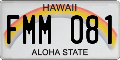 HI license plate FMM081