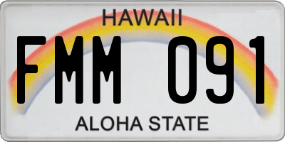 HI license plate FMM091