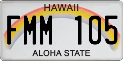 HI license plate FMM105