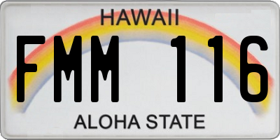 HI license plate FMM116