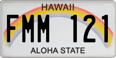 HI license plate FMM121