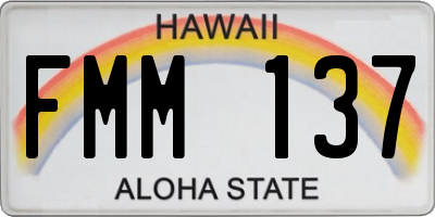 HI license plate FMM137