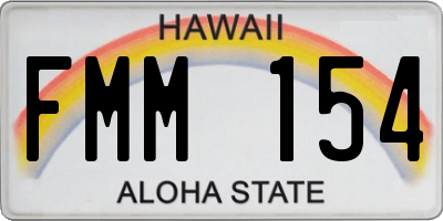 HI license plate FMM154