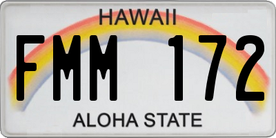 HI license plate FMM172