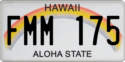 HI license plate FMM175