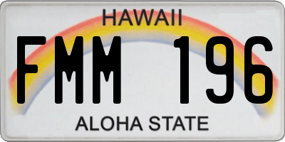 HI license plate FMM196
