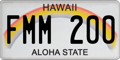 HI license plate FMM200