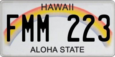 HI license plate FMM223