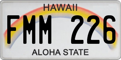 HI license plate FMM226