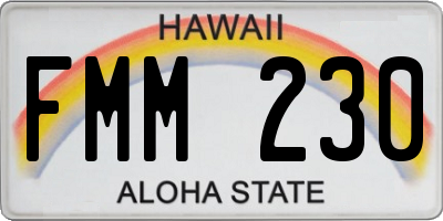 HI license plate FMM230