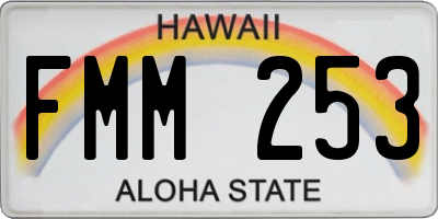 HI license plate FMM253