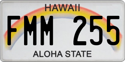 HI license plate FMM255