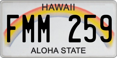 HI license plate FMM259