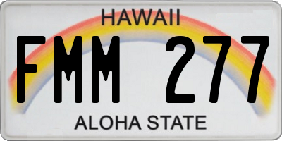 HI license plate FMM277
