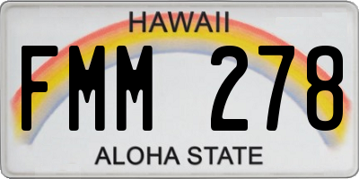 HI license plate FMM278