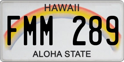 HI license plate FMM289