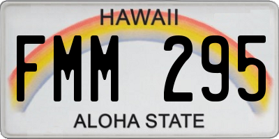HI license plate FMM295