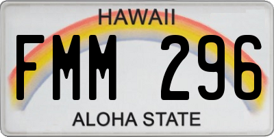 HI license plate FMM296