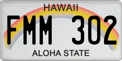 HI license plate FMM302