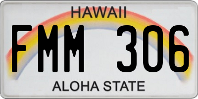 HI license plate FMM306