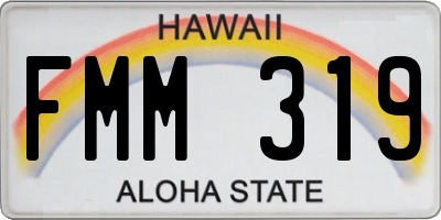 HI license plate FMM319