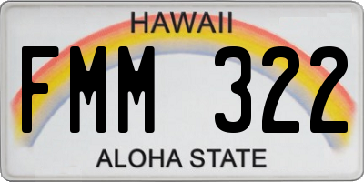 HI license plate FMM322