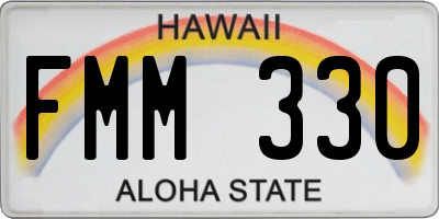 HI license plate FMM330