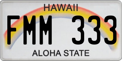 HI license plate FMM333