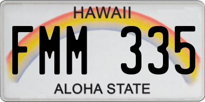 HI license plate FMM335