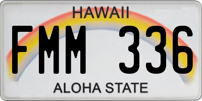 HI license plate FMM336